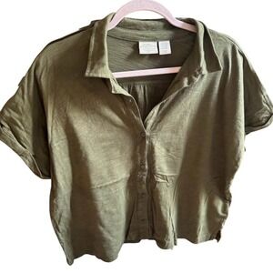 Casual Olive Button-Down Shirt